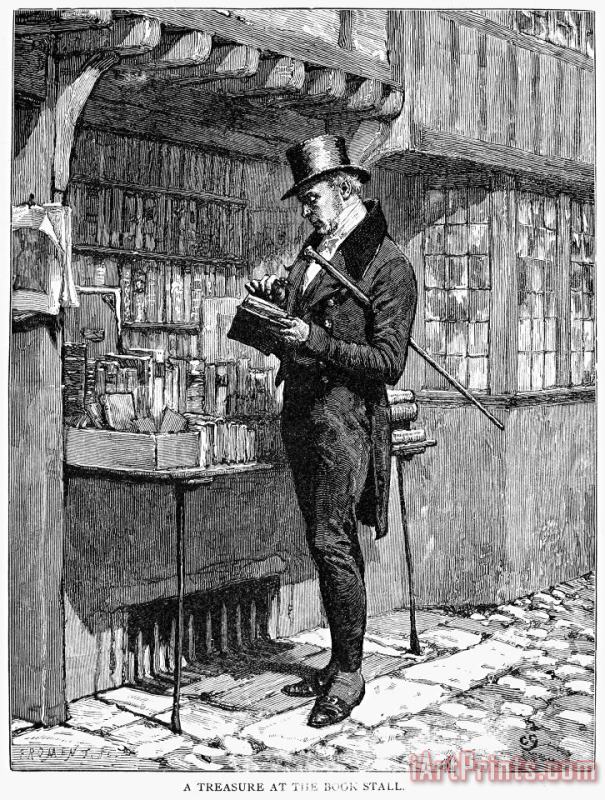 BOOK STALL, 19th CENTURY painting - Others BOOK STALL, 19th CENTURY Art Print
