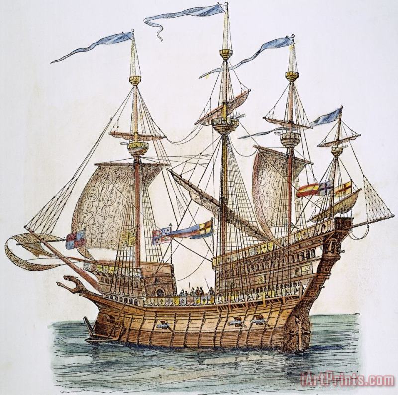 Others British Warship, 1488 Art Painting