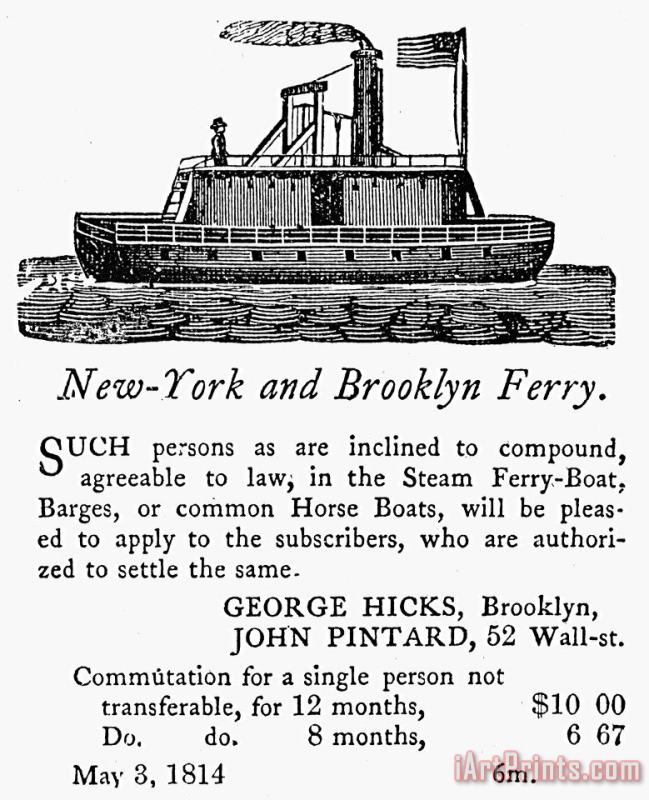 Others Brooklyn Ferry, 1814 Art Painting