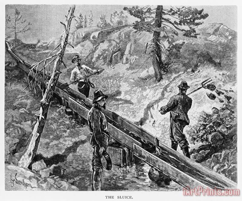 California: Mining, 1883 painting - Others California: Mining, 1883 Art Print