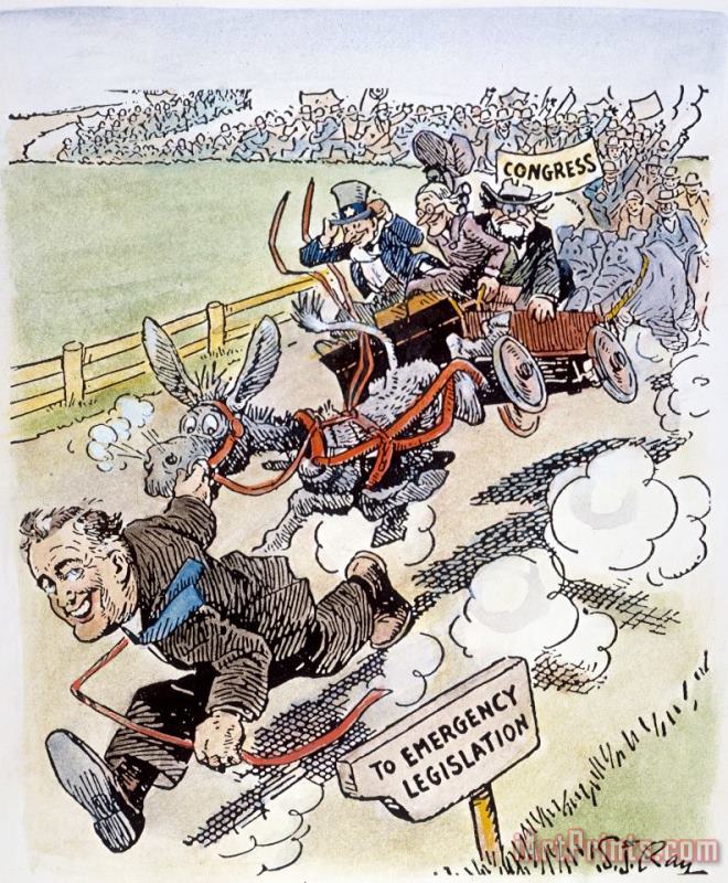 Cartoon: New Deal, 1933 painting - Others Cartoon: New Deal, 1933 Art Print