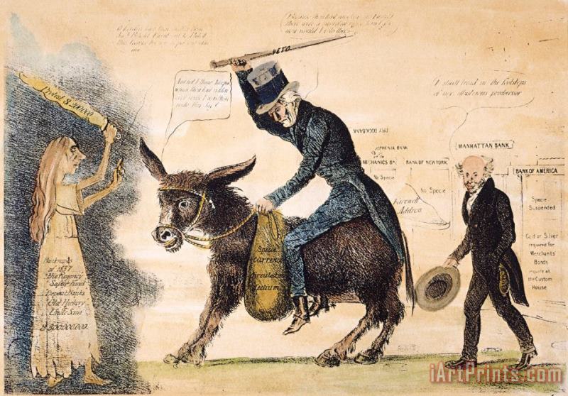 Cartoon: Panic Of 1837 painting - Others Cartoon: Panic Of 1837 Art Print