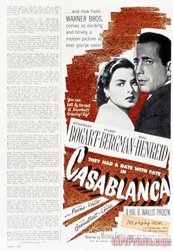 Casablanca, 1942 painting - Others Casablanca, 1942 Art Print