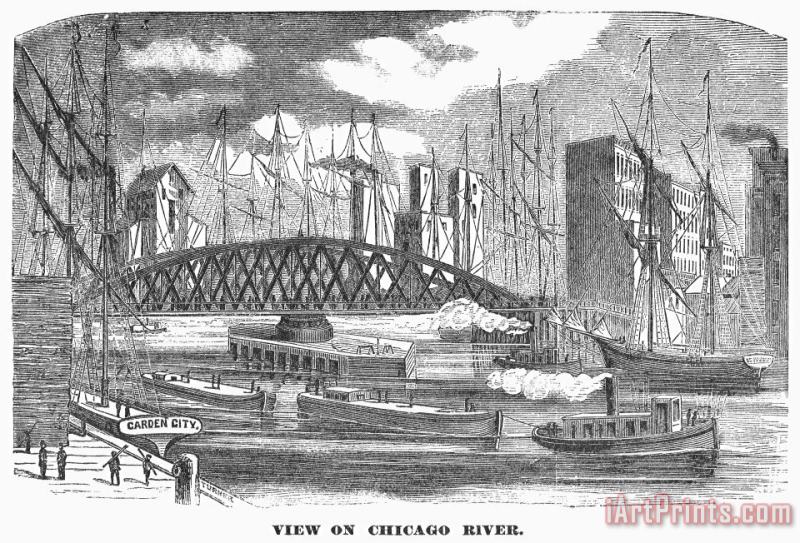 Chicago River, 1878 painting - Others Chicago River, 1878 Art Print