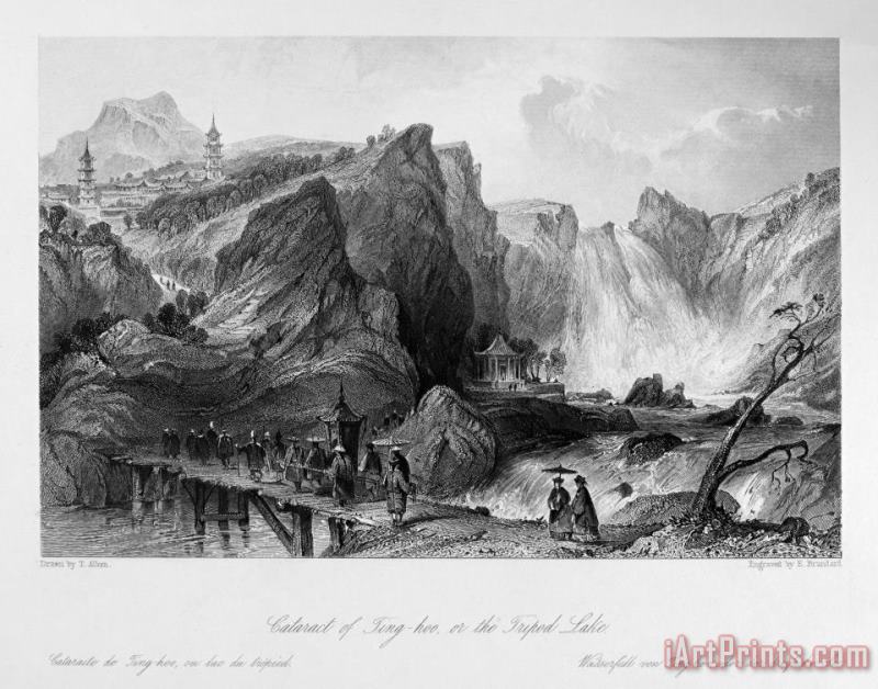 Others China: Waterfall, 1843 Art Print