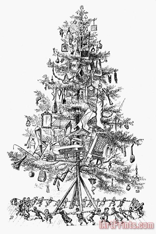 Christmas Tree painting - Others Christmas Tree Art Print