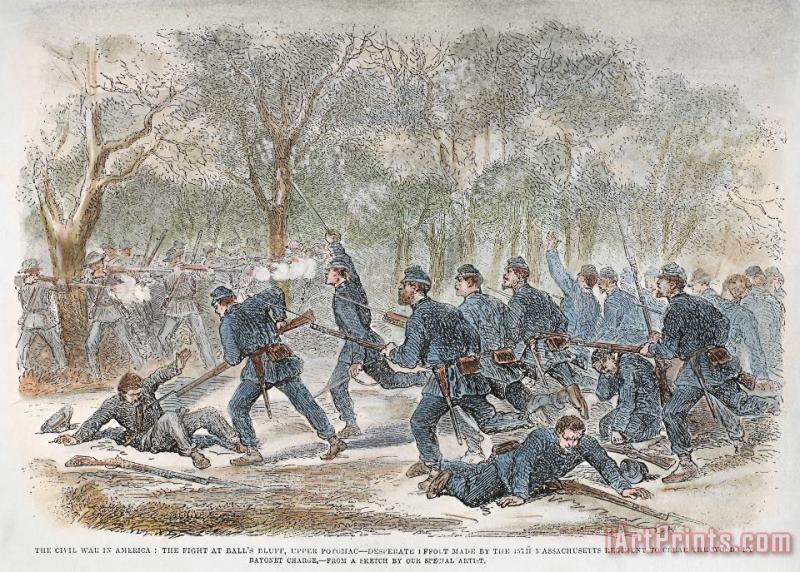 Civil War: Balls Bluff painting - Others Civil War: Balls Bluff Art Print