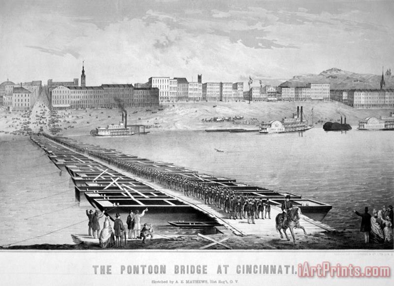 Civil War: Pontoon Bridge painting - Others Civil War: Pontoon Bridge Art Print