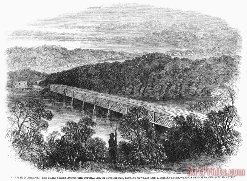 Civil War: Potomac Bridge painting - Others Civil War: Potomac Bridge Art Print