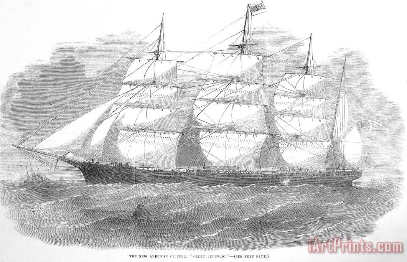 Clipper Ship, 1855 painting - Others Clipper Ship, 1855 Art Print