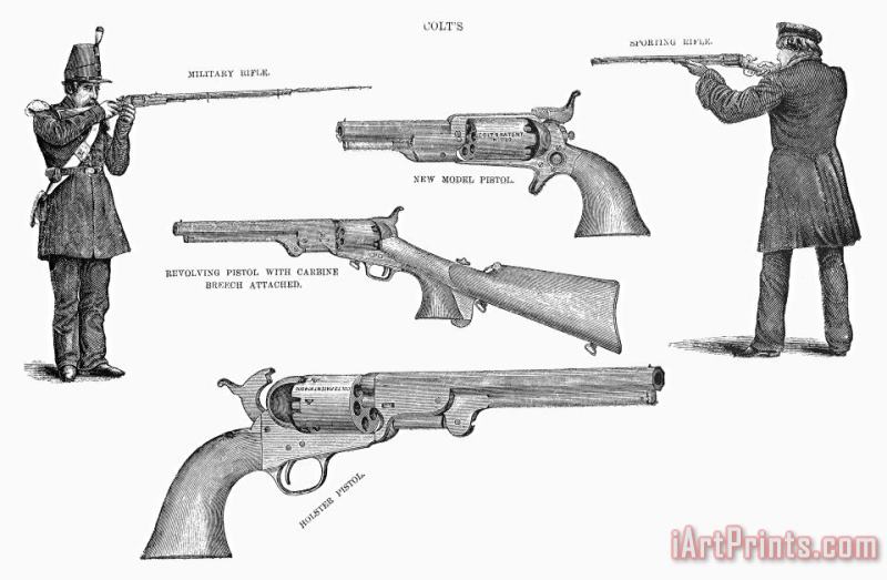 Colt Weapons, 1867 painting - Others Colt Weapons, 1867 Art Print