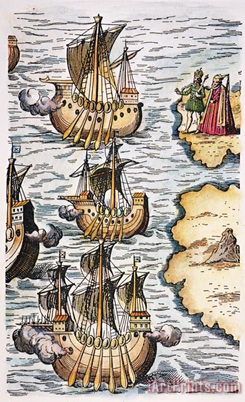 Columbus: Caravels, 1492 painting - Others Columbus: Caravels, 1492 Art Print