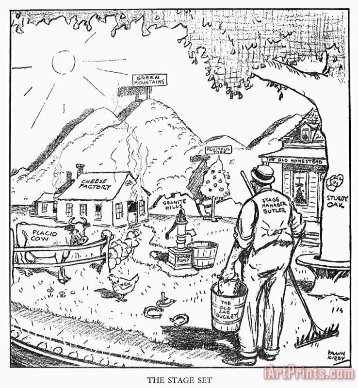 Others Coolidge Cartoon, 1924 Art Painting