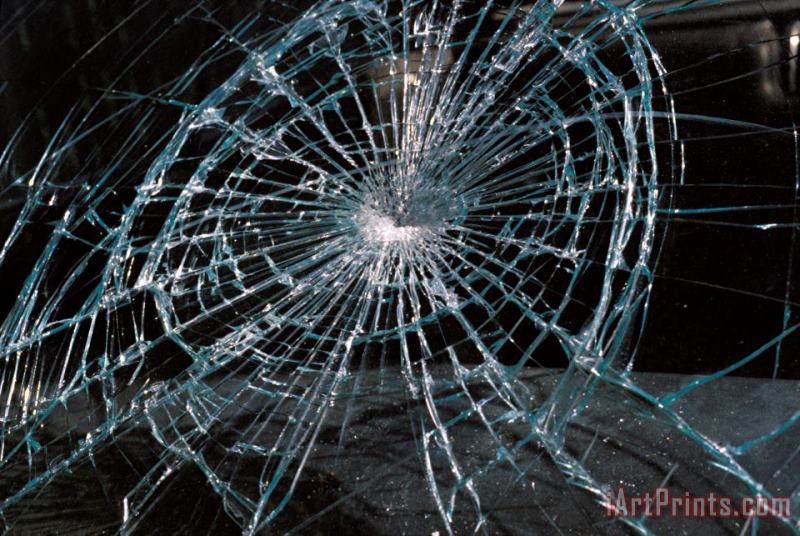 Cracked Glass Of Car Windshield painting - Others Cracked Glass Of Car Windshield Art Print
