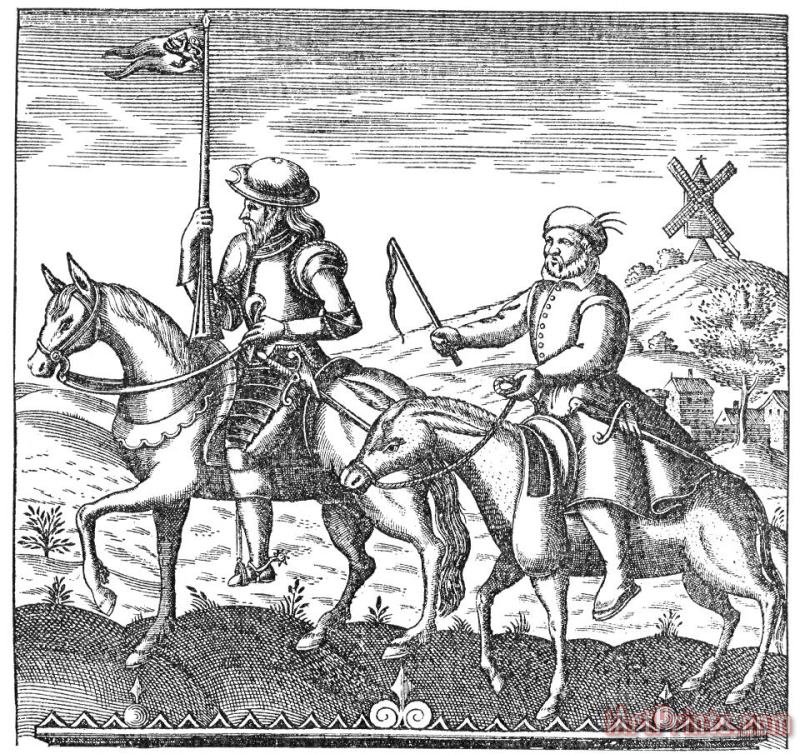 Others Don Quixote & Sancho Panza Art Painting