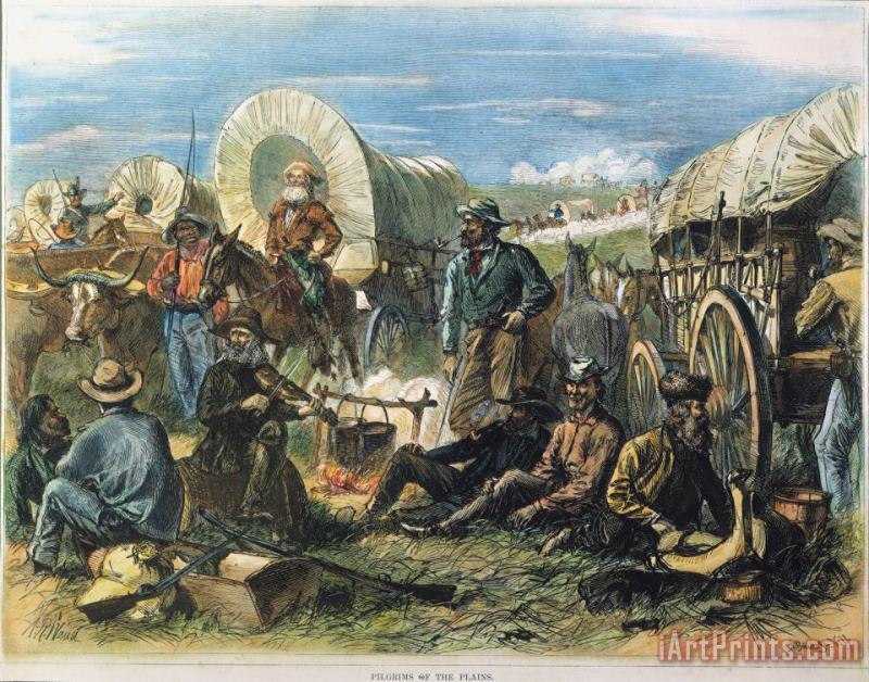 Others Emigrant Wagon Train, 1871 Art Print