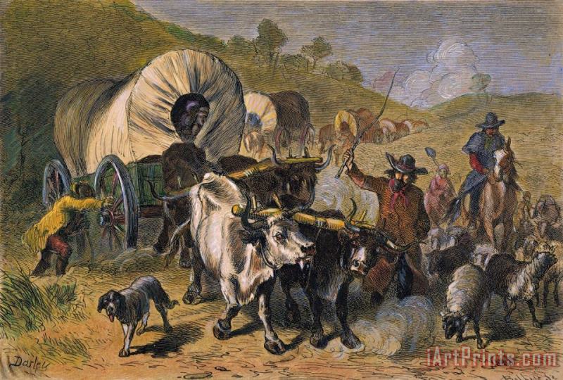 Others EMIGRANTS TO WEST, 19th C Art Painting