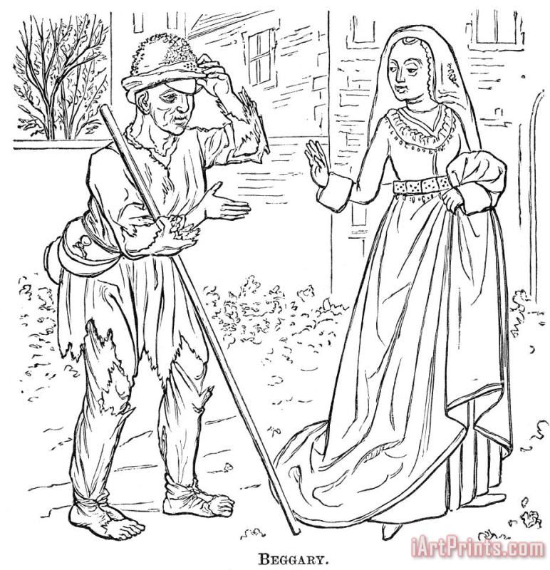 Others English Beggar, 1330 Art Print