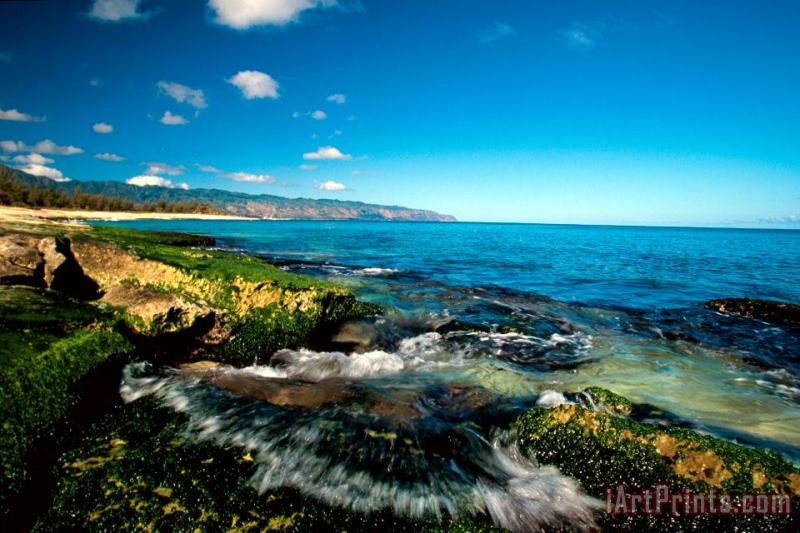 Others Exposed Reef And Tidal Surge North Shore Oahu Hawaii Art Print