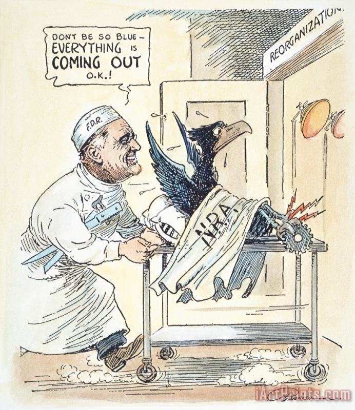 Others F.d. Roosevelt Cartoon Art Painting