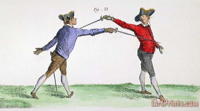 Others Fencing, 18th Century Art Print