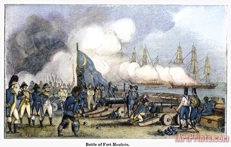 Fort Moultrie Battle, 1776 painting - Others Fort Moultrie Battle, 1776 Art Print