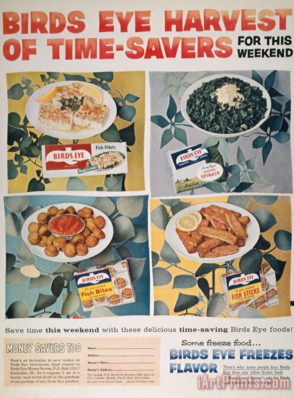 Frozen Food Ad, 1957 painting - Others Frozen Food Ad, 1957 Art Print