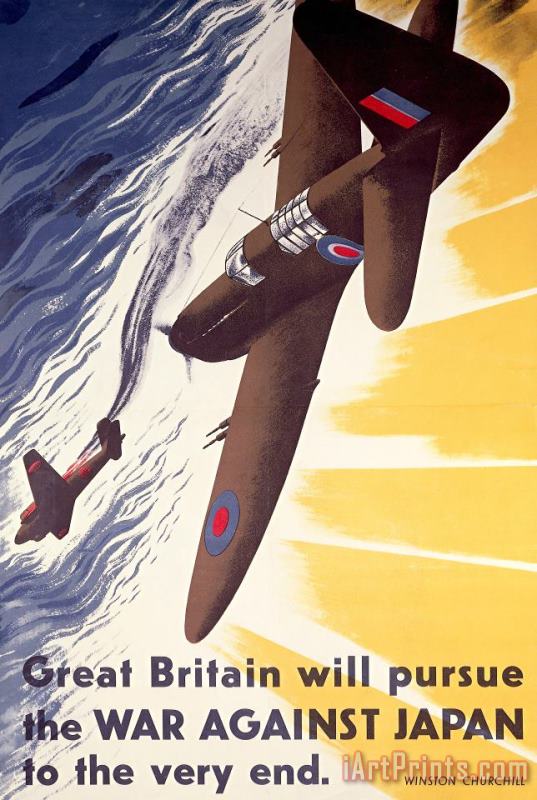 Others Great Britain Will Pursue War Against Japan To Very End Winston Churchill Propaganda Poster Art Print