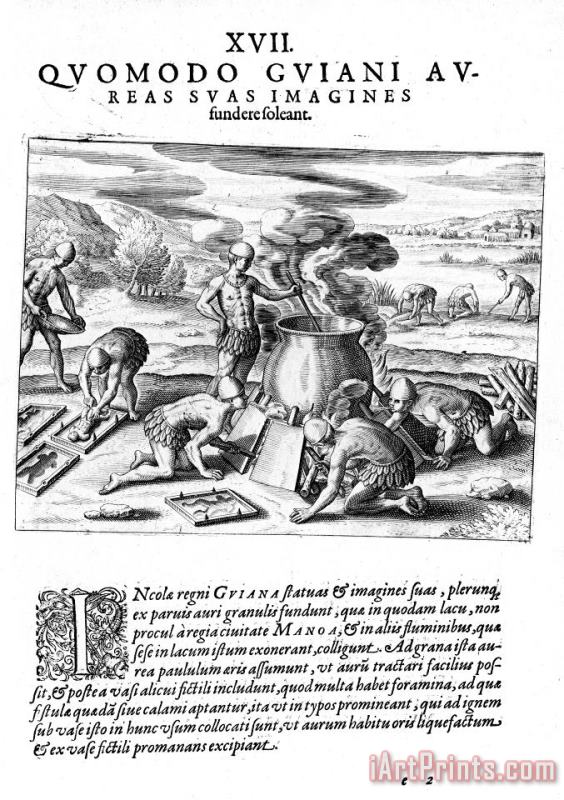 Guiana: Gold Casting, 1599 painting - Others Guiana: Gold Casting, 1599 Art Print