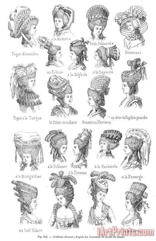 HAIRSTYLE, 18th CENTURY painting - Others HAIRSTYLE, 18th CENTURY Art Print