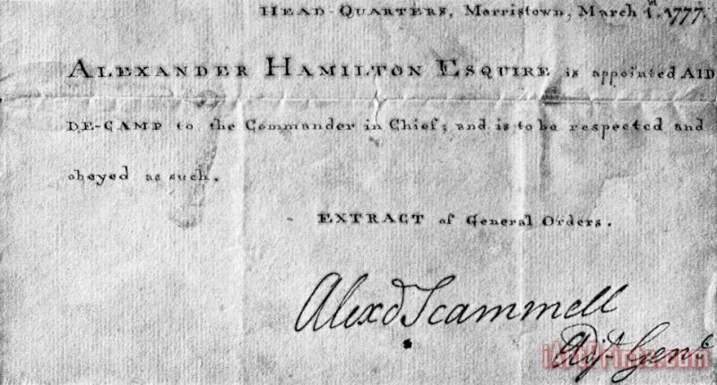Hamilton: Appointment, 1777 painting - Others Hamilton: Appointment, 1777 Art Print