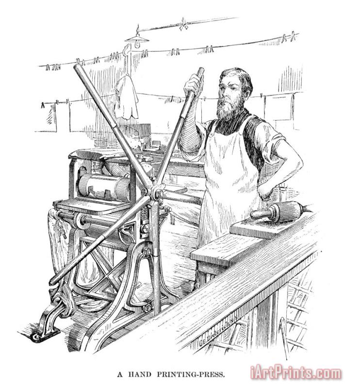 Others Hand Printing-press, 1890 Art Painting