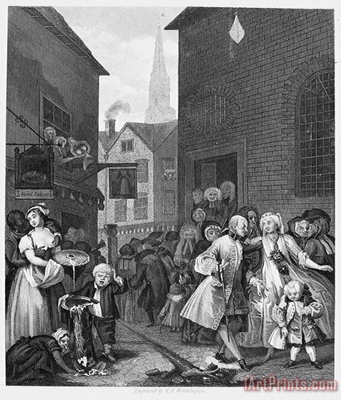 Hogarth: Four Times Of Day painting - Others Hogarth: Four Times Of Day Art Print