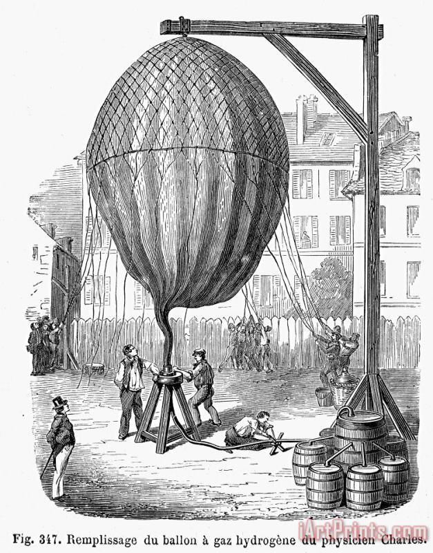 Hydrogen Balloon, 1783 painting - Others Hydrogen Balloon, 1783 Art Print