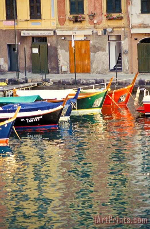 Others Italy Portofino Colorful Boats Of Portofino Art Painting