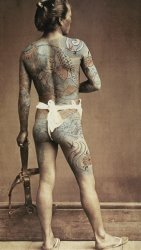 Others Man With Traditional Japanese Irezumi Tattoo painting