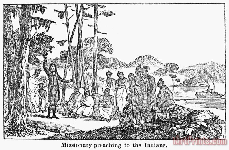 Missionary And Native Americans painting - Others Missionary And Native Americans Art Print