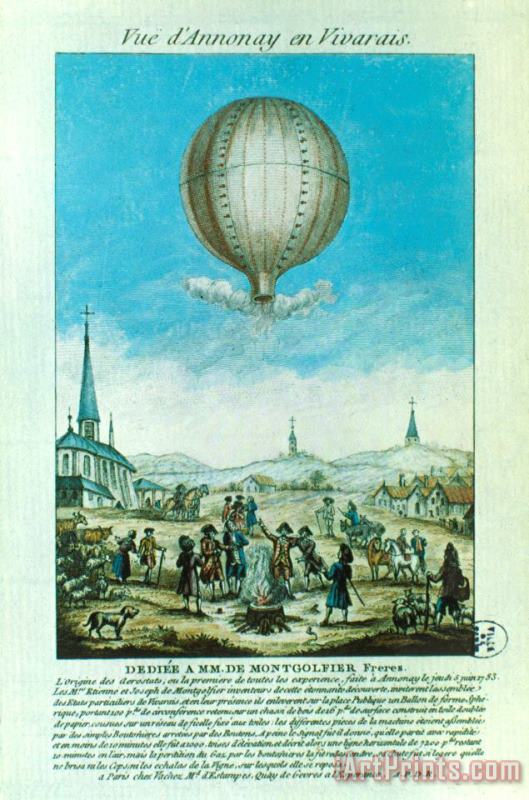 Others Montgolfier Balloon Art Painting