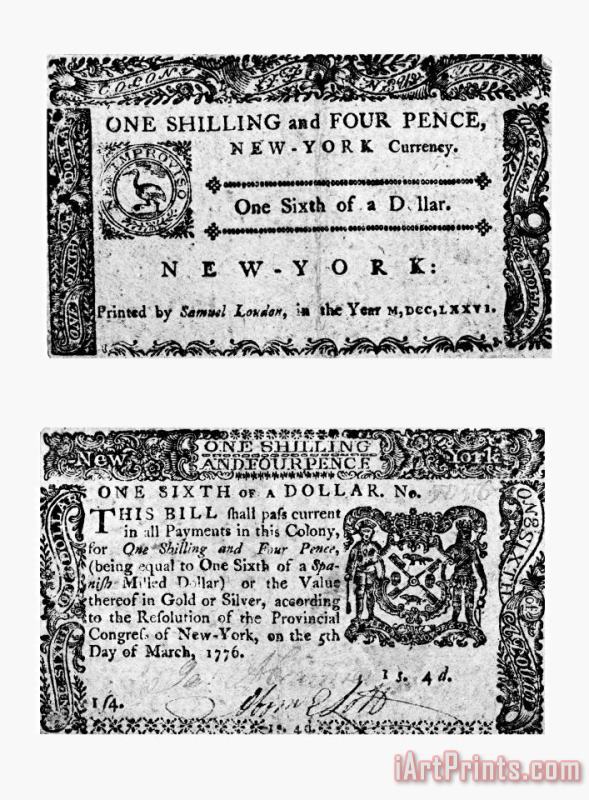 Others New York Bill, 1776 Art Print