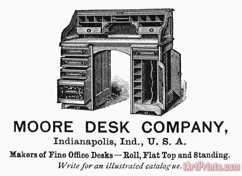 Office Desk Ad, 1890 painting - Others Office Desk Ad, 1890 Art Print