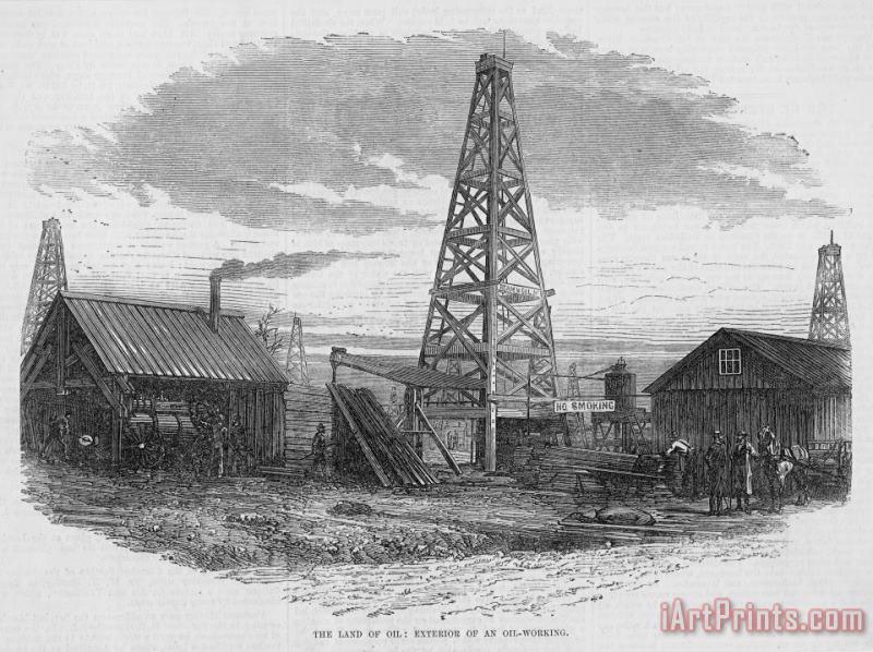 OIL WELL, 19th CENTURY painting - Others OIL WELL, 19th CENTURY Art Print