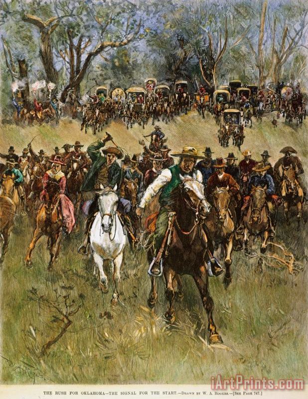 Oklahoma Land Rush, 1891 painting - Others Oklahoma Land Rush, 1891 Art Print