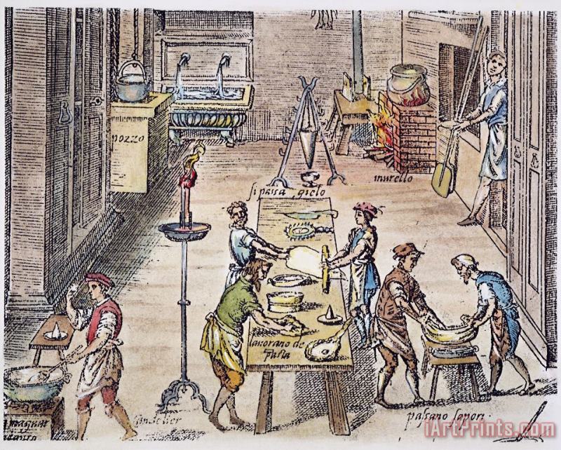 Others PASTA MAKING, 16th CENTURY Art Painting