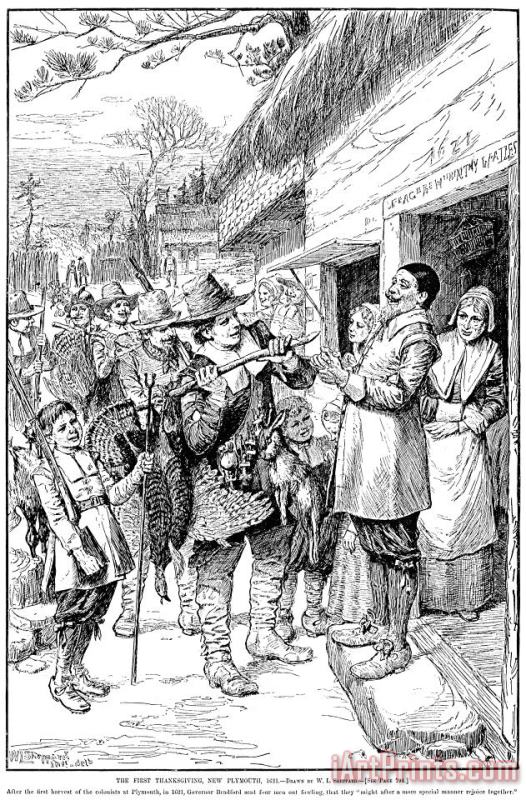 Others Pilgrims: Thanksgiving, 1621 Art Print