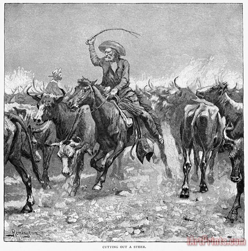 Remington: Cowboys, 1888 painting - Others Remington: Cowboys, 1888 Art Print