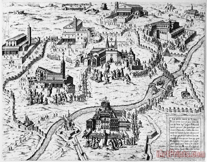 Rome: Churches, 1575 painting - Others Rome: Churches, 1575 Art Print