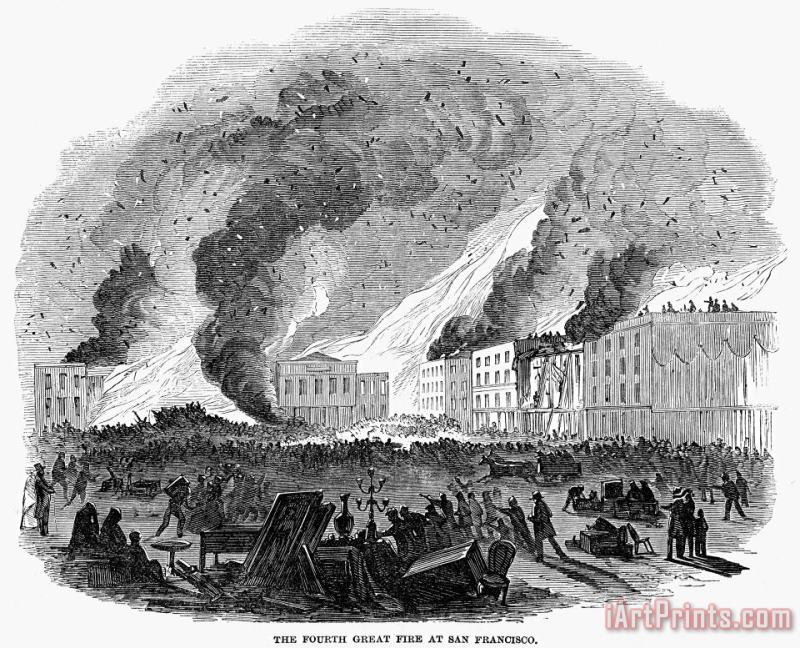 San Francisco: Fire, 1850 painting - Others San Francisco: Fire, 1850 Art Print