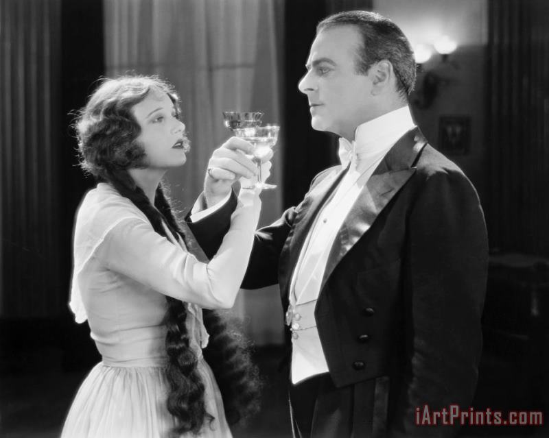 Silent Film Still: Drinking painting - Others Silent Film Still: Drinking Art Print