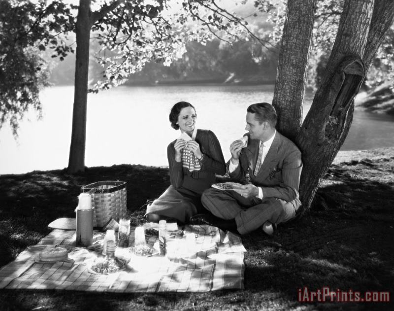 Silent Film Still: Picnic painting - Others Silent Film Still: Picnic Art Print