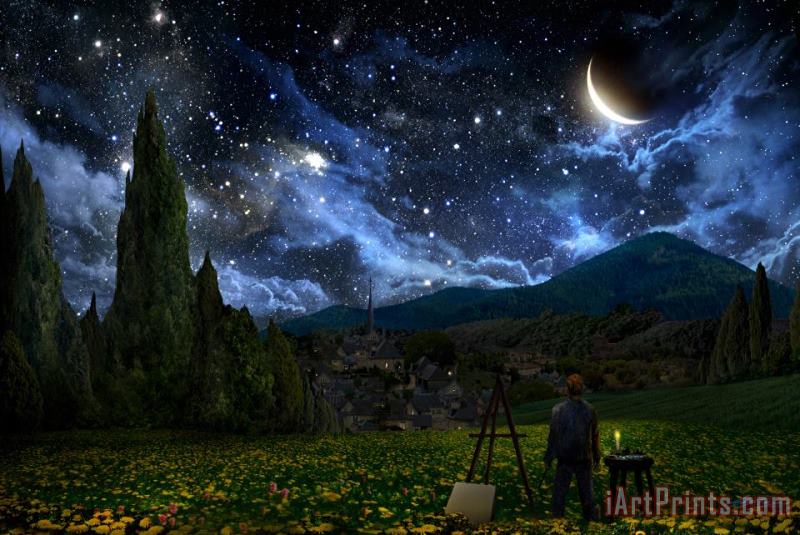 Starry Night painting - Others Starry Night Art Print